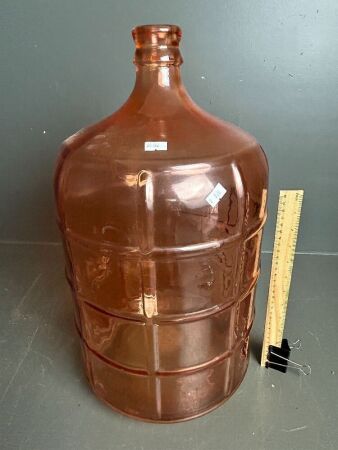 Pink / Coral Coloured Glass Demijohn