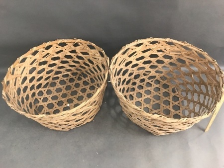 Pair of XL Woven Baskets