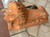 Pair of terracotta lion statues - 2