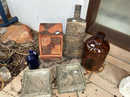 Mixed glass and pottery lot