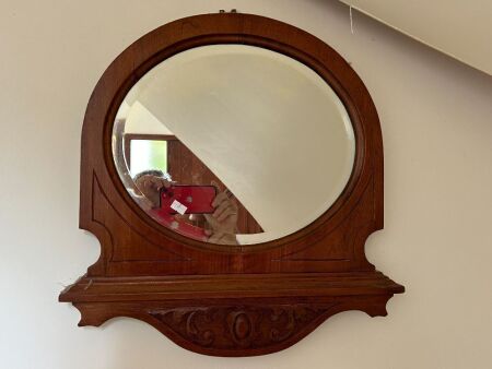 Wooden framed bevel edge mirror