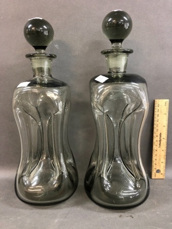 Pair of Mid Century Danish Glass Decanters