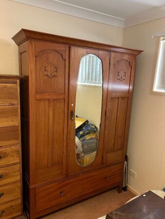 Antique wardrobe with mirror