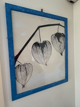 Danish print in painted blue frame