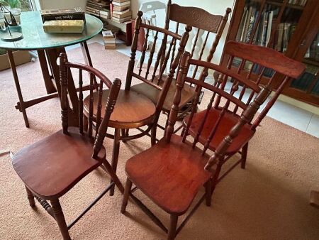 5 assorted vintage chairs