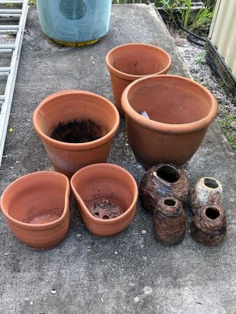 Assorted terracotta and clay pots