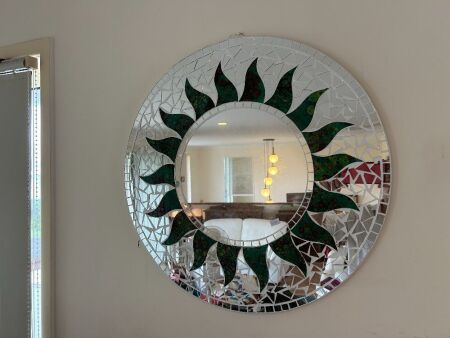 Round mosaic mirror