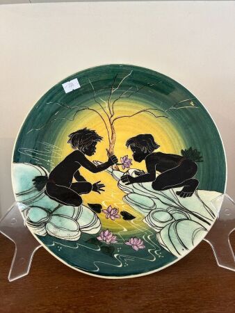 Martin Boyd glazed plate - signed to back