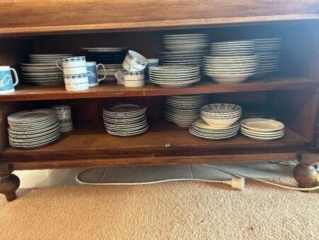 Assorted lot of crockery (in sideboard)