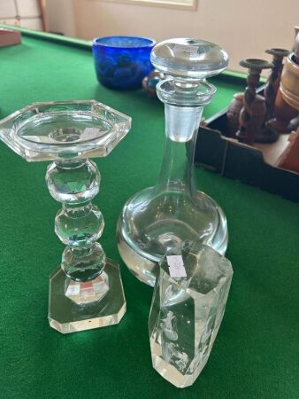 Glassware pieces inc. Krosno (Poland) decanter