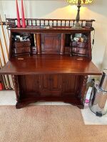 Mahogany look writing bureau