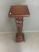 Large Wooden Antique Style Pedestal - 3