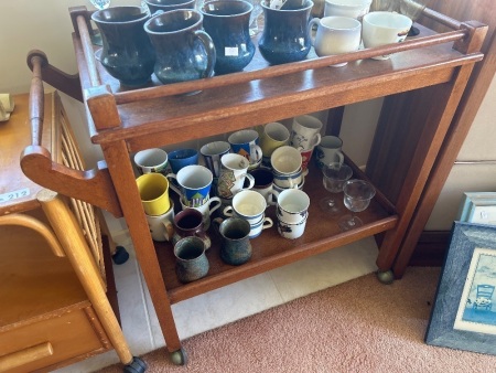 Vintage wooden tea trolley 