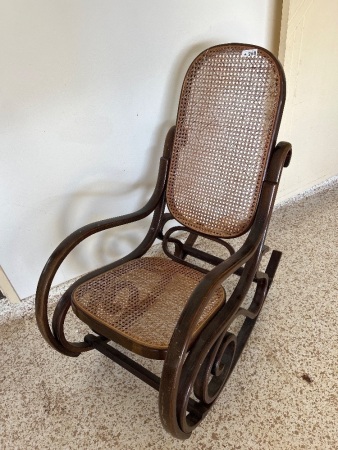 Wooden/ratten rocking chair