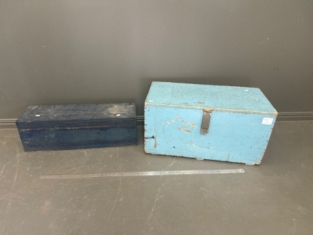 Two Wooden Tool / Storage Boxes
