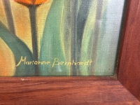 Marianne Bernhardt Tulips Oil Print signed in solid timber frame - 3