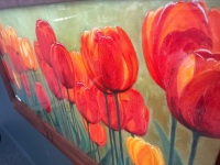 Marianne Bernhardt Tulips Oil Print signed in solid timber frame - 4