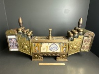 Elaborate Ornate Copper Middle Eastern Shoe Shine Station with all accesories