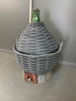 Green 54lt Demijohn in Basket Tapered at Bottom - 3