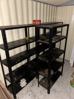 4 metal shelving units