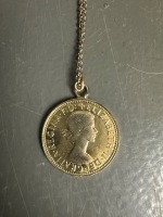 1964 Australian Half Penny Gold Plated Necklace - 2