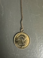 1964 Australian Half Penny Gold Plated Necklace - 3