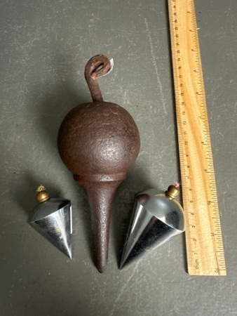 3 Plumb Bobs 1 Vintage