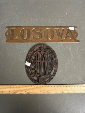 Large Vintage Badge & Copper Sign