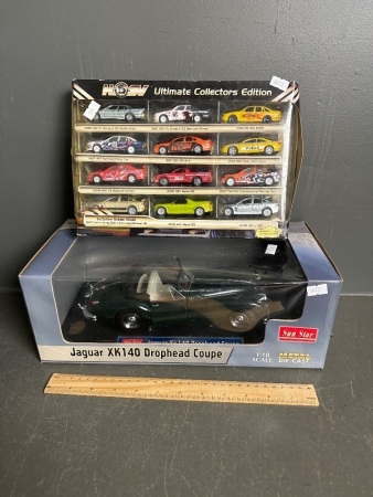 Collectable Jaguar & Box of Small Cars