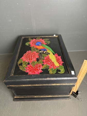 Handpainted Insulated Timber Box with Lid