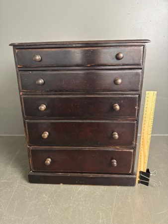 Vintage 5 Drawer Collectors Cabinet C.1920