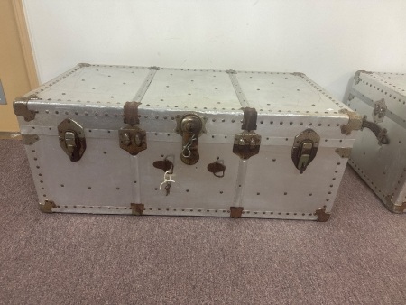 Vintage Metal Storage Trunk