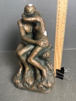 Bronzed Chalkware Sculpture of Lovers by Marwal (stamped back) app 300 x 150