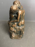 Bronzed Chalkware Sculpture of Lovers by Marwal (stamped back) app 300 x 150 - 3