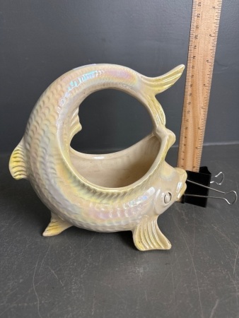 Lustreware Fish Vase Stamped on Base