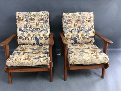 Pair of Mid Century Armchairs with Cushions