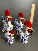 Portugese Good Luck Rooster Figurines 