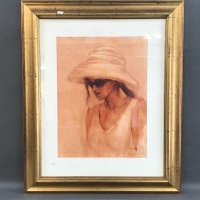 Original Watercolour of Lady Signed Mark Spa??