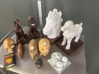 Large lot of Pig, Dog & Horse Figurines - 3