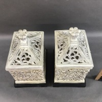 Pair of Decorator Lidded Fretwork Boxes - 3