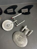 The Franklin Mint Star Trek The Next Generation Metal Models on Stands - 2