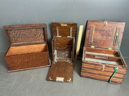 Assorted desktop storage boxes