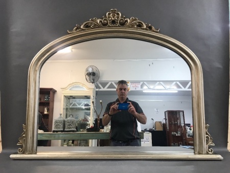 Large Contemporary Overmantle Style Mirror - As Is