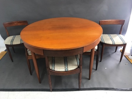 Mid Century Parker Teak Extending Dining Table with 6 Chairs. Prototype Bought from Parker Stand at 1967 Melbourne Home Show