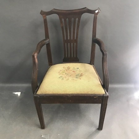 Antique Upholstered Elbow Chair