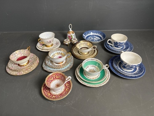 Collection of Mixed Bone China Trios 