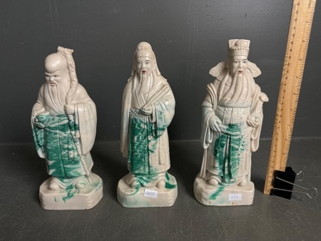 3 Chinese Immortal Wise Men Figurines