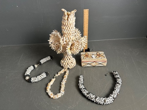 Decorative Shell Necklaces, Shell Jewellery Box & Shell Sculpture