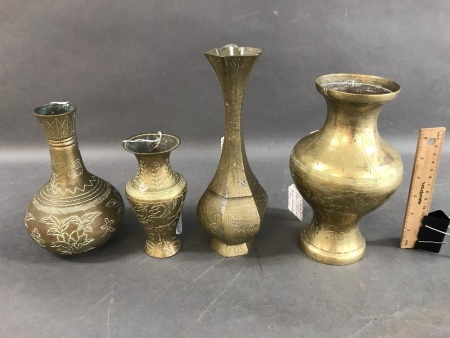 4 Vintage Chinese Taoist Vases