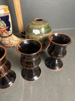 Pottery Vases, 5 Goblets & Boot Beer Stein - 3